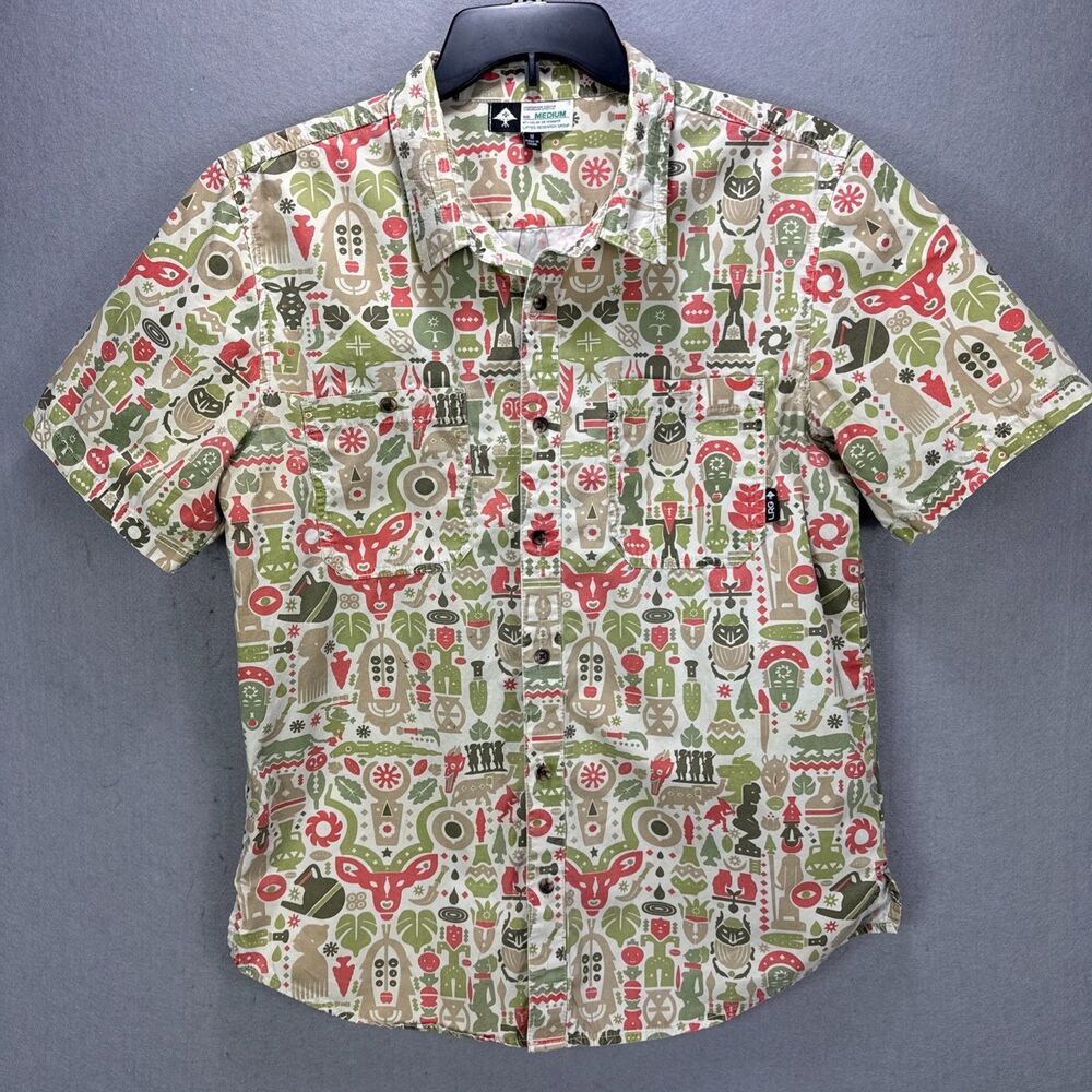 LRG Lifted Research Group Shirt Men's M Tribal Aztec 100% Cotton Streetwear